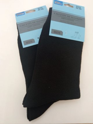 2 Pares de Calcetines de Algodón Negros