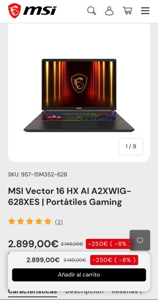 MSI Vector 16 HX AI A2XWIG-628XES