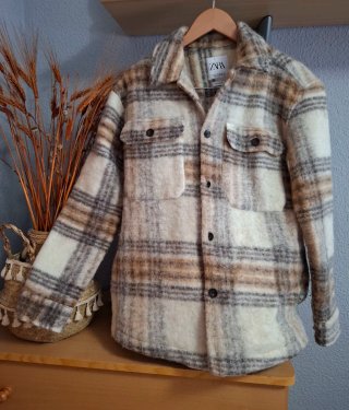 Sobrecamisa de cuadros Zara Talla M