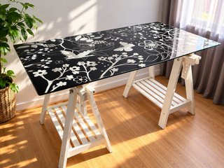 Mesa/escritorio 2 Caballetes IKEA MITTBACK Blancos
