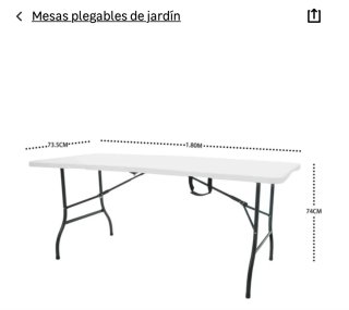 3 Mesas Plegables y 25