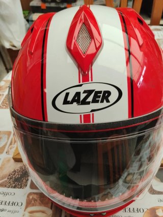 Casco de Moto Lazer Rojo y Blanco