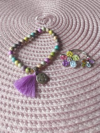 Set de Anillo y Pulsera Multicolor