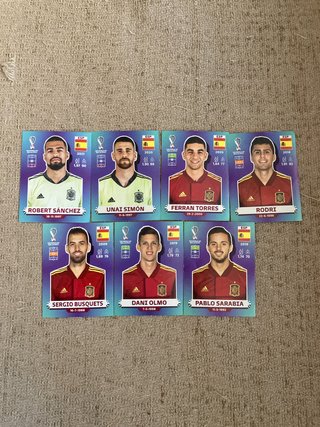 Lote 7 Cromos Selección España Mundial 2022