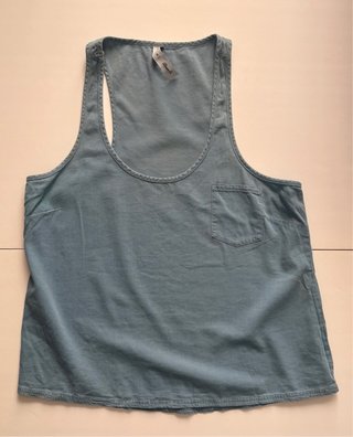 Camiseta tirantes azul denim efecto lavado Primark
