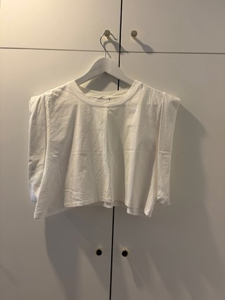 Camiseta Crop Top Blanca Zara