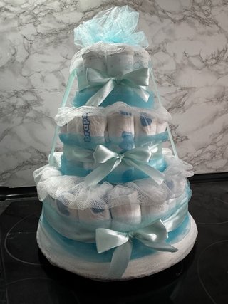 Tarta de pañales Bienvenido al mundo bebé