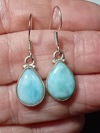 Pendientes de Plata y Piedra larimar