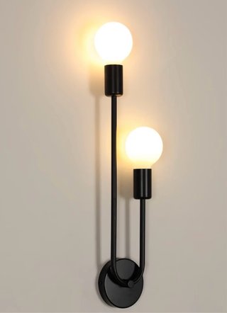 Aplique de Pared Doble Negro Minimalista