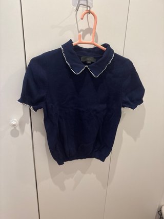 Jersey manga corta Zara azul marino