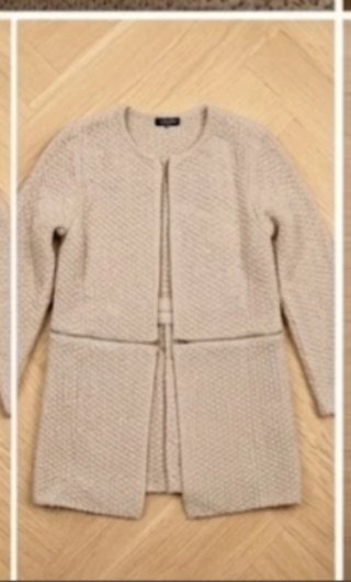 Chaqueta de punto desmontable beige