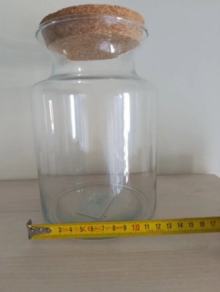 Jarrón Terrario de cristal con tapa de corcho