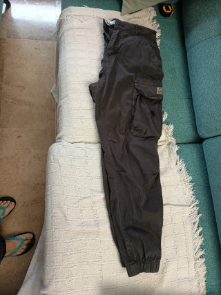 Pantalones Largos Cargo Gris
