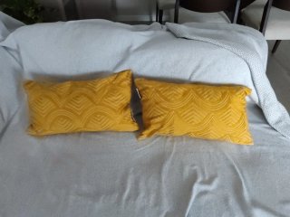 2 Cojines Rectangulares Mostaza