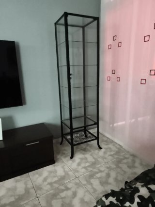 Vitrina de Cristal y Metal Negra