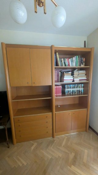 Librería modular de salón clásica