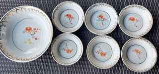7 Platos Vintage de postre de Pan de Oro Porcelana