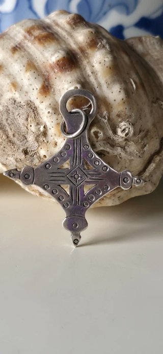 Cruz de plata tuareg .rara
