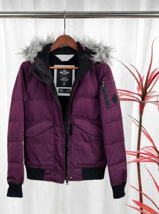 Plumífero Bomber Hollister Púrpura Talla XS