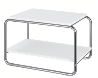 Mesa Auxiliar Blanca con Estructura Metálica