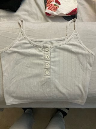 Top de tirantes con botones blanco