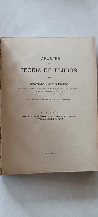 Apuntes Teoría de Tejidos.Jerónimo Oller.4aEd.1941