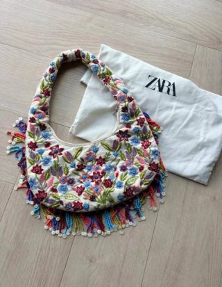 Bolso Zara Bordado Multicolor
