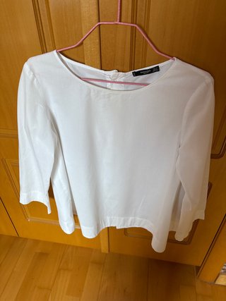 Blusa blanca manga larga Mango