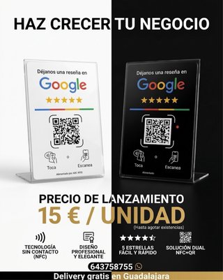 Reseñas NFC y QR para Reseñas Google