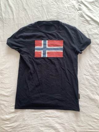Camiseta Negra con Bandera Noruega de niños