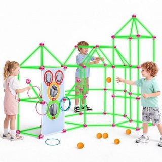 Glow-in-the-Dark Fort Building Kit for Kids, 180PC