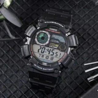 CASIO PESCA, FASES LUNARES, 3 ALARMAS, GRANDE 54MM