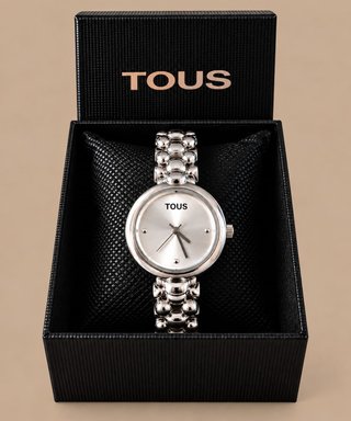 Reloj  Estilo Tous Mujer Plateado esfera pequeña
