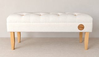 Bancos pie de cama artesanales, otomano.