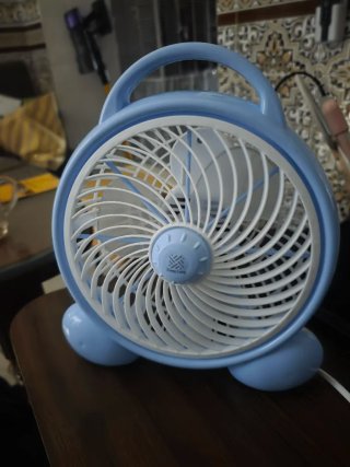 Ventilador de Escritorio Azul y Blanco