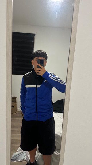 Chaqueta Adidas Track Jacket Azul y Negra Talla M
