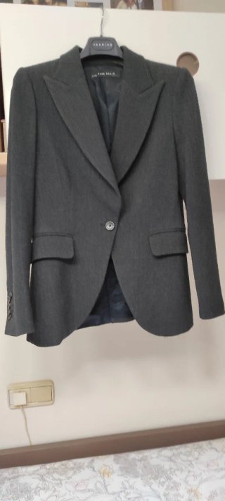 Americana Zara Basic Gris Oscuro