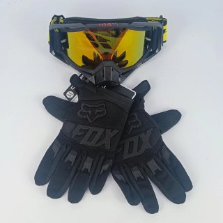 Pack Guantes FOX + Gafas 100% Motocross Enduro MTB