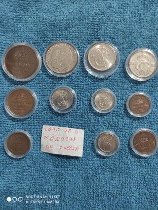 Lote de 11 monedas de Suecia