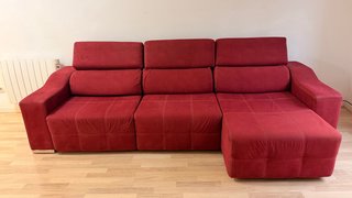 Sofá Chaise Longue Rojo Convertible