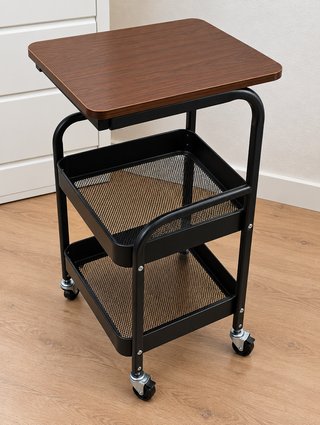 Mesa auxiliar con ruedas y 2 estantes – Carrito or