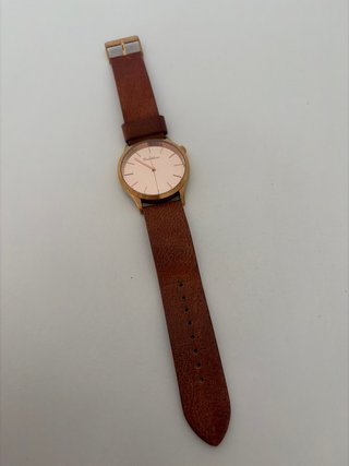 Reloj Breda con correa de piel marrón