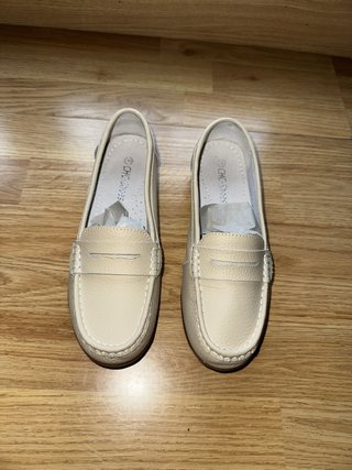 Mocasines de Piel Beige CHC Shoes Talla 39