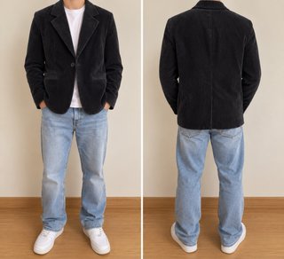 Americana de pana negra Talla S