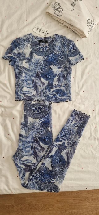 Conjunto Azul y Blanco Talla M