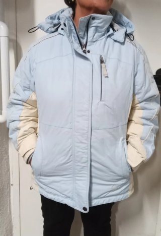 Chaqueta de Nieve Mujer Azul y Beige