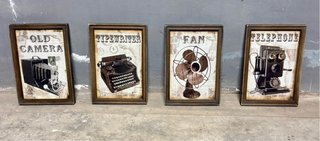 Set de 4 Cuadros Vintage
