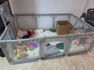 Parque Infantil Plegable Gris