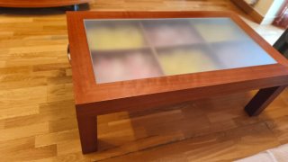 Mesa de centro elevable con cristal