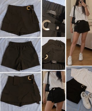 Falda pantalón negra Bershka talla 34